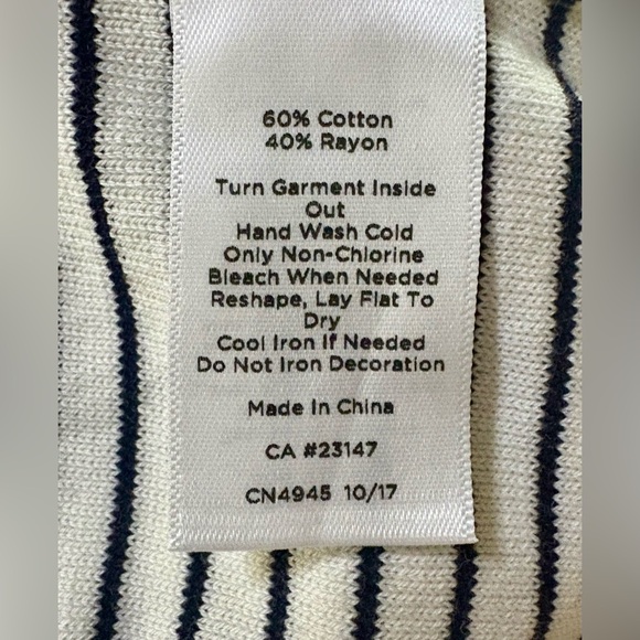 Lovely Talbots 3X Striped Sweater with Floral Embroidery, Sequins - Picture 7 of 8